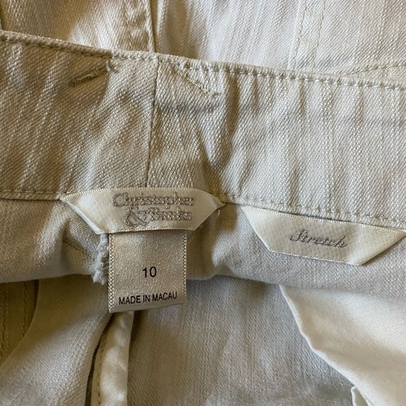 Christopher & Banks Bermuda crop capris cotton spandex stretch off white… - Picture 3 of 10